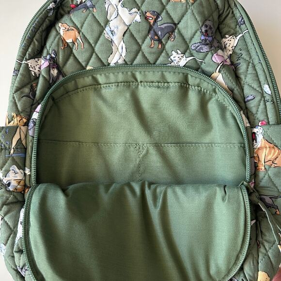 New Vera Bradley Dog Park Essential Small Backpack Cotton Green main image 4